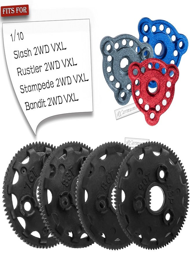 RCarmumb RC 83T Gear Upgrades Part for 1/10 Slash 2WD VXL,Rustler/Stampede/Bandit 2WD VXL XL-5,48P 83T Spur Gear w/ 21T 23T 25T & Slipper Clutch & Slipper Rebuild Kit & Pressure Plate,Titanium - Image 2